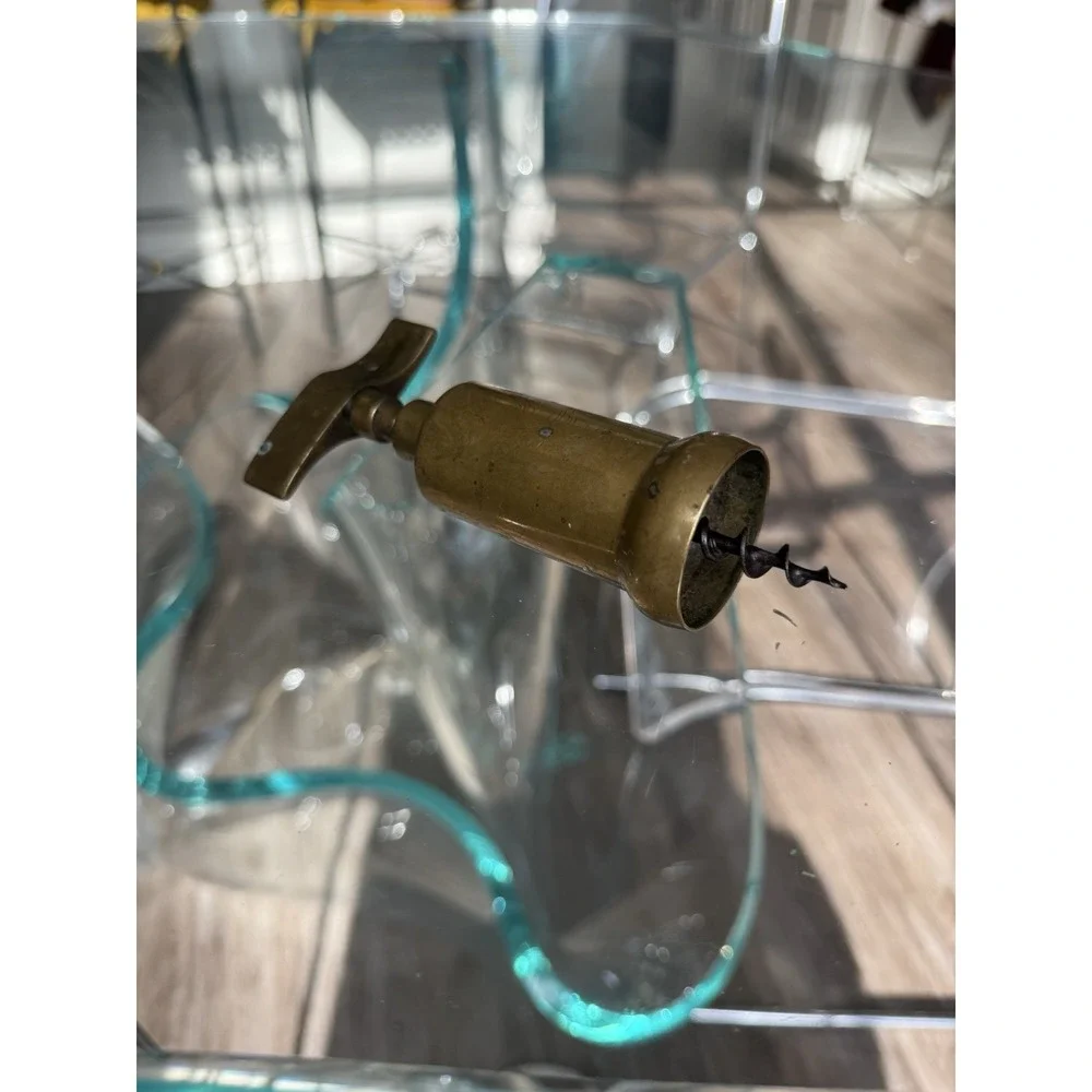 Vintage 1950-1960s‎ Solid Brass Italian Corkscrew Wine Bottle Opener Bar Tool